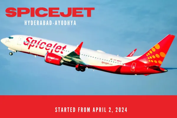 New Easy Flight By SpiceJet Hyderabad-Ayodhya Apr 2
